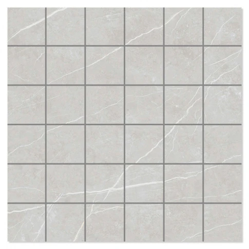 Marmor Mosaik Klinker Prestige Ljusgrå Polerad 30x30 (5x5) cm